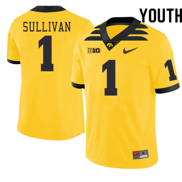 Youth #1 Brendan Sullivan Iowa Hawkeyes College Football Jerseys Stitched-Gold